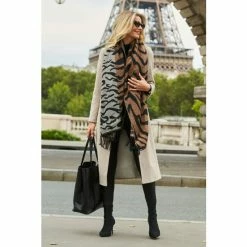 Sosandar Neutral Premium Longline Wool Mix Coat -Sosandar unnamed file 4165