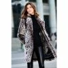 Sosandar Brown Cheetah Print Faux Fur Coat