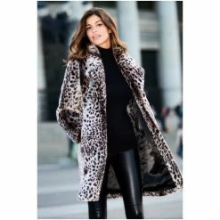 Sosandar Brown Cheetah Print Faux Fur Coat 4 Sosandar Brown Cheetah Print Faux Fur Coat -Sosandar unnamed file 4171