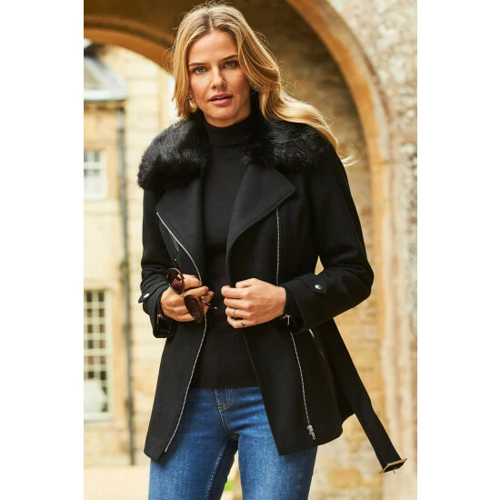 unnamed-file-4178.jpg Sosandar Black Wool Mix Coat With Faux Fur Collar -Sosandar unnamed file 4178