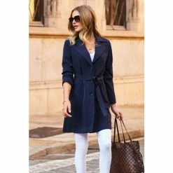 Sosandar Blue Duster Coat -Sosandar unnamed file 4228