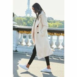 Sosandar Cream Borg Coat -Sosandar unnamed file 4241