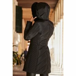 Sosandar Black Padded Coat With Quilt Detail -Sosandar unnamed file 4257