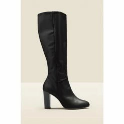 Sosandar Black Knee High Boot -Sosandar unnamed file 4274