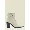 Sosandar White Amelia Strap Western Boot