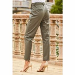 Sosandar Green Leather Look D-Ring Belted Trousers -Sosandar unnamed file 4321