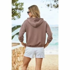 Sosandar Taupe Super Cosy Rest-Day Hoodie -Sosandar unnamed file 4452