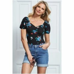 Sosandar Blue Turn Up Denim Shorts -Sosandar unnamed file 4509