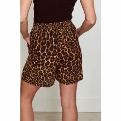 Sosandar Brown Animal Print Shorts -Sosandar unnamed file 4522