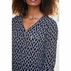 Sosandar Black Zip Tunic Top -Sosandar unnamed file 4548