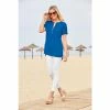 Sosandar Blue Short Sleeve Tunic Top