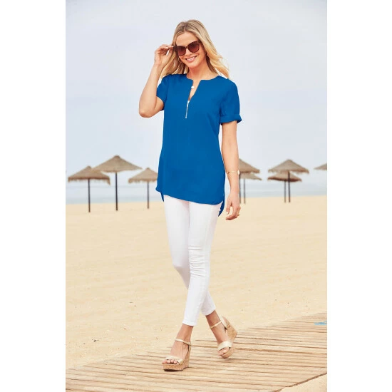 unnamed-file-4565.jpg Sosandar Blue Short Sleeve Tunic Top -Sosandar unnamed file 4565