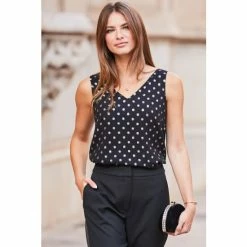Sosandar Black Spot Built Up Strap Cami