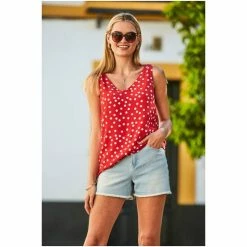 Sosandar Red Cami Top -Sosandar unnamed file 4612