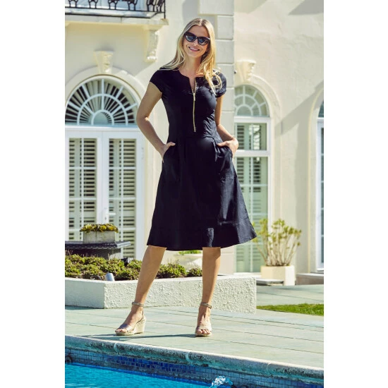 unnamed-file-469.jpg Sosandar Black Zip Front Fit & Flare Dress With Pockets -Sosandar unnamed file 469