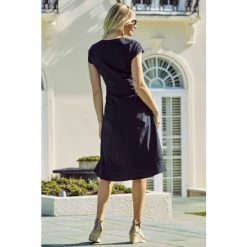 Sosandar Black Zip Front Fit & Flare Dress With Pockets 2 Sosandar Black Zip Front Fit & Flare Dress With Pockets -Sosandar unnamed file 470