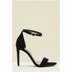 Sosandar Black Nia Suede Barely There High Sandal -Sosandar unnamed file 4704