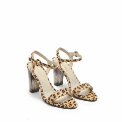 Sosandar Brown Leopard Perspex Heel Sandal