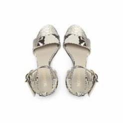 Sosandar Grey Snake Print Block Heel Leather Sandal -Sosandar unnamed file 4717