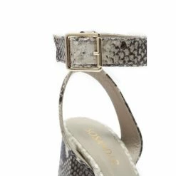 Sosandar Grey Snake Print Block Heel Leather Sandal -Sosandar unnamed file 4718