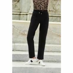 Sosandar Black Straight Leg Relaxed Fit Joggers -Sosandar unnamed file 4733