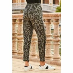 Sosandar Green Animal Print Joggers With Pockets -Sosandar unnamed file 4739