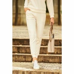 Sosandar White Super Soft Gold Stud Pocket Detail Joggers 2 Sosandar White Super Soft Gold Stud Pocket Detail Joggers -Sosandar unnamed file 4750