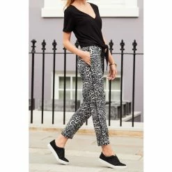 Sosandar Neutral Leopard Print Joggers With Pockets