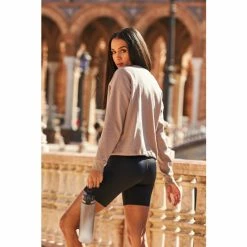 Sosandar Taupe Super Soft Tie Waist Relax Sweatshirt -Sosandar unnamed file 4784