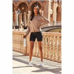 Sosandar Taupe Super Soft Tie Waist Relax Sweatshirt -Sosandar unnamed file 4785