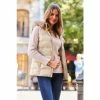 Sosandar Neutral Padded Gilet With Fur Hood