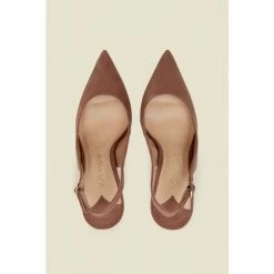 Sosandar Brown Sierra Suede Court Shoe -Sosandar unnamed file 4827