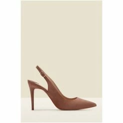 Sosandar Brown Sierra Suede Court Shoe -Sosandar unnamed file 4828
