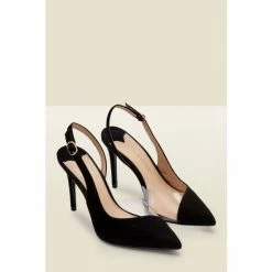 Sosandar Black Carmen Perspex Slingback Court Shoe