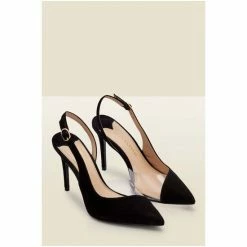 Sosandar Black Carmen Perspex Slingback Court Shoe -Sosandar unnamed file 4834