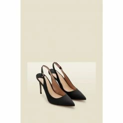 Sosandar Black Suede Slingback Court Shoe -Sosandar unnamed file 4843