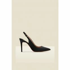 Sosandar Black Suede Slingback Court Shoe -Sosandar unnamed file 4844