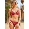 Sosandar Red Leopard Bikini Bottoms With Gold Detail