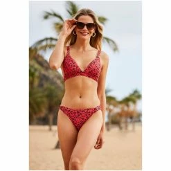 Sosandar Red Leopard Moulded Cup Bikini Top -Sosandar unnamed file 4906