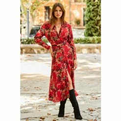 Sosandar Red Shirt Dress