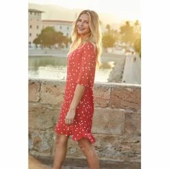Sosandar Red Spot Print Shift Dress -Sosandar unnamed file 752