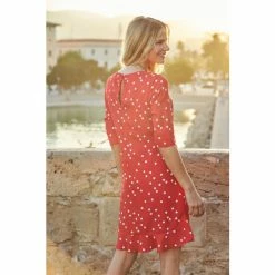 Sosandar Red Spot Print Shift Dress -Sosandar unnamed file 753