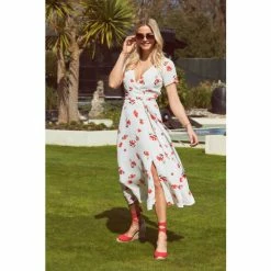 Sosandar Red Wrap Dress -Sosandar unnamed file 767