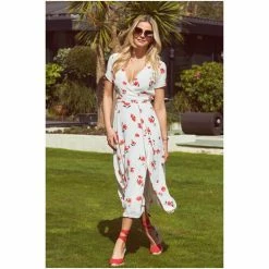 Sosandar Red Wrap Dress -Sosandar unnamed file 769