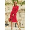 Sosandar Red Midi Shirt Dress