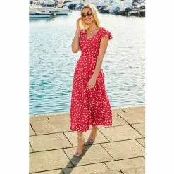 Sosandar Red Tie Back Maxi Dress -Sosandar unnamed file 851