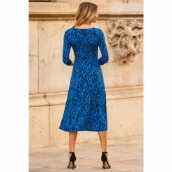 Sosandar Neutral Sweetheart Neck Midi Dress -Sosandar unnamed file 875