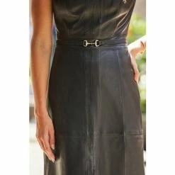 Sosandar Black Snaffle Trim Leather Fit And Flare Midi Dress 8 Sosandar Black Snaffle Trim Leather Fit And Flare Midi Dress -Sosandar unnamed file 988